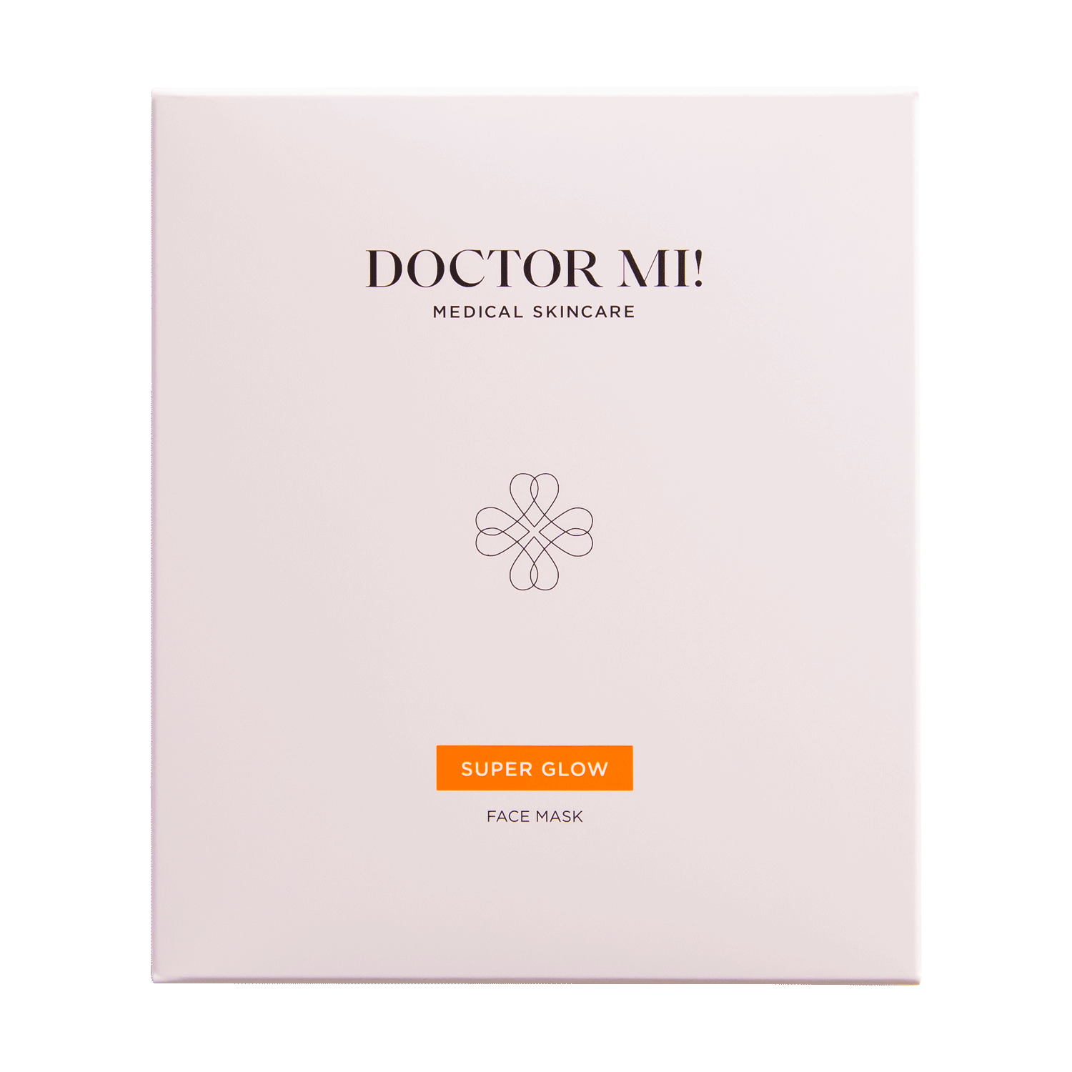 DOCTOR MI! SUPER GLOW FACE MASK sanfte exfolierende Gesichtsmaske für ein verfeinertes Hautbild aus natürlichen Biocellulose-Fasern in weißer Verpackung